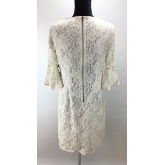 Adrianna Papell Lace Shift Dress Size 6 White J779 - Picture 6 of 6